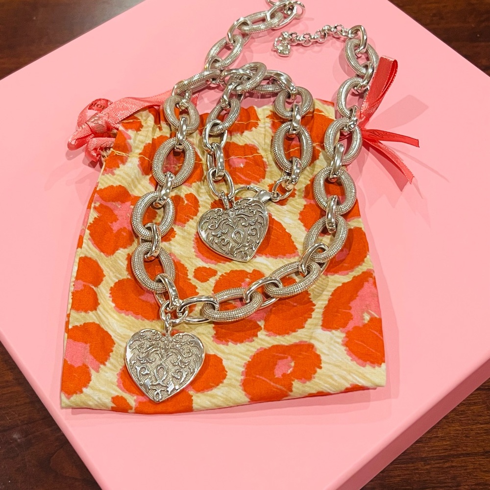 Brighton large chain heart pendant bracelet and necklace